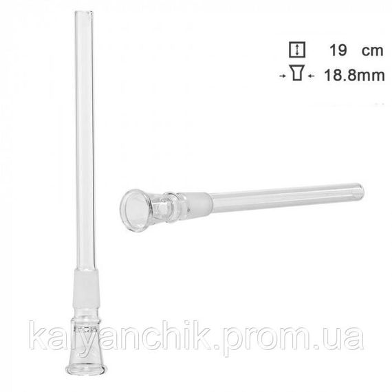 Чиллум скляний d  18.8 мм, L  19см