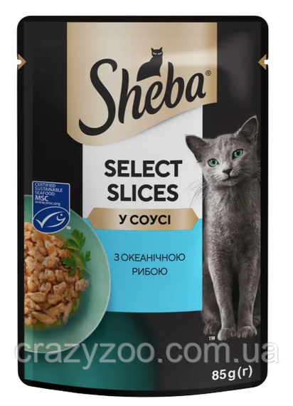 Влажный корм для котов Sheba с океанической рыбой в соусе 85 г 460561