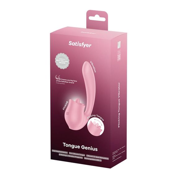 Вагінально-кліторальний вібратор Satisfyer Tongue Genius з язичком Sex Aura | Зображення 4