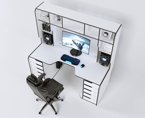 Геймерский стол ZEUS Viking-3S 160х85 белый | Зображення 6