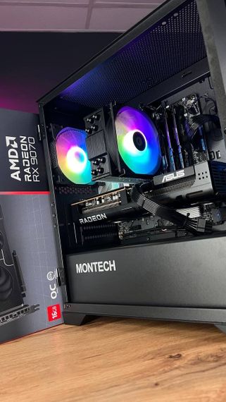 Збірка на замовлення: ігровий ПК Montech Air 1000 Premium Black Tower / AMD Ryzen 5 7500F (6 (12) ядер по 3,7 - 5,0 ГГц) / 32 ГБ DDR5 / 1000 ГБ SSD M.2 / AMD Radeon RX 9070, 16 GB GDDR6, 256-bit / 750W | Зображення 4