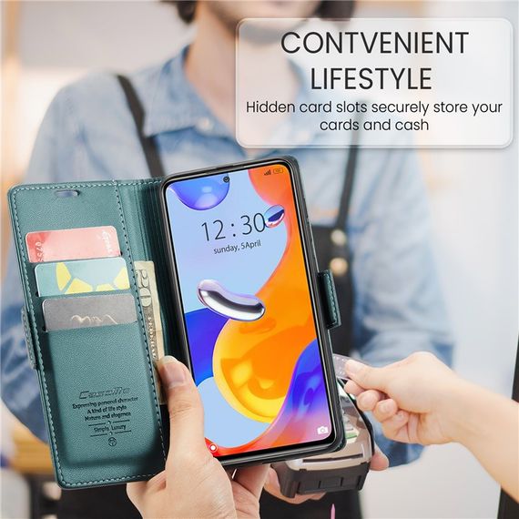 Шкіряний чохол-книжка Retro Case для Xiaomi Redmi Note 11 4G / 11s / Note 12s колір Зелений | Зображення 9