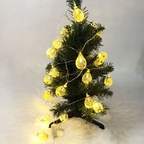 Гірлянда, теплий білий в металевих кульках, провід AT-261 прозорий, 2м