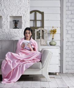 Флісовий Плед 185x215см "Полар" Рожевий