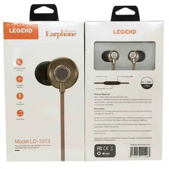 Навушники вакуумні LEGEND LD1013 | Зображення 1
