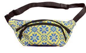 Сумка поясна бананка 4Profi з принтом "Етнос жовто-блакитний" з двома відділеннями