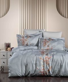 Постільна білизна First Choice Cotton Satin 160 х 220 см сімейний Albert Grey
