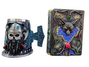 Подарунковий набір Кухоль 3D Молот Тора Бородастий Вікінг і Блокнот 3D «Лісовий Гримуар Лиси»