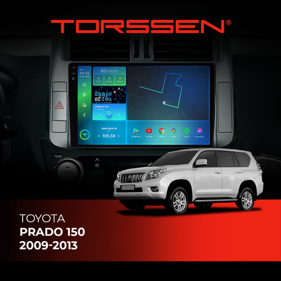Штатна магнітола Torssen 2K Toyota Prado 150 09-13 F96128 4G Carplay DSP із крутилкою