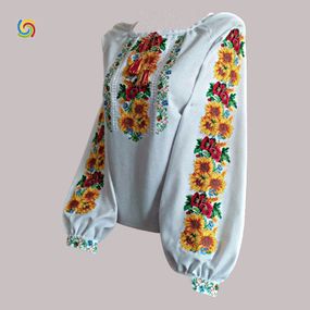 Рубашка Украинская вышиванка 285801 цвет белый размер XS/S