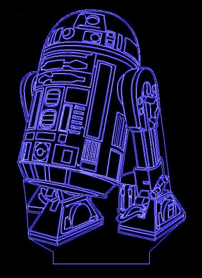 Акриловий світильник-нічник Зоряні війни R2-D2 синій tty-n000713