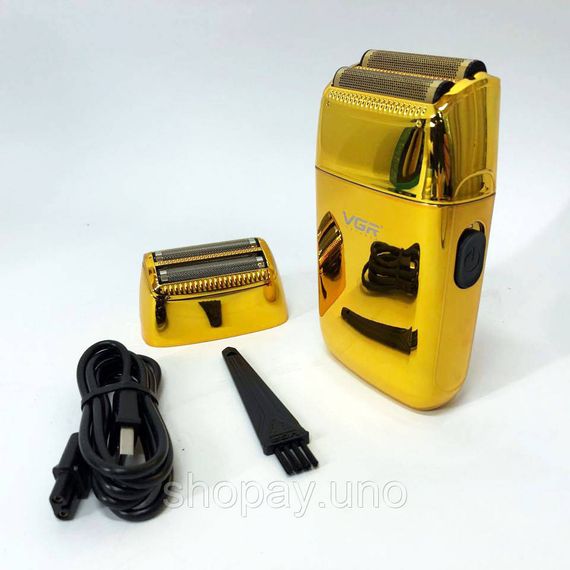 Акумуляторна бритва для гоління голови VGR V-399 GOLD, Бритва портативна акумуляторна WY-64 | Зображення 6