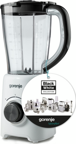 Блендер Gorenje  стаціонарний 500Вт, чаша-1500мл, білий (B500XG) | Зображення 1