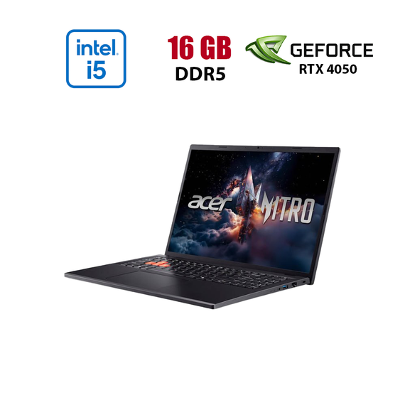 Ігровий ноутбук Acer Nitro Lite 16 NL16-71G-51N7 / 16" (1920x1080) IPS / Intel Core i5-13420H (8 (12) ядер по 3.4 - 4.6 GHz) / 16 GB DDR5 / 512 GB SSD / nVidia GeForce RTX 4050, 6 GB GDDR6, 96-bit / WebCam б/в