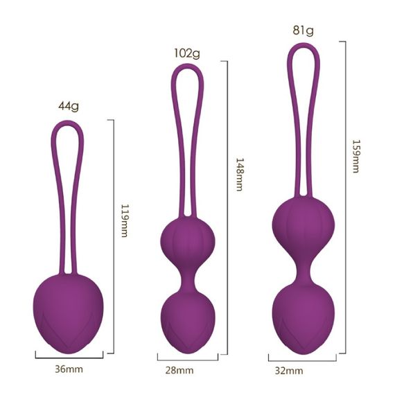 Набір вагінальних кульок Every Night Toys Wendy, 3 шт, лавандовий Sex Aura | Зображення 4