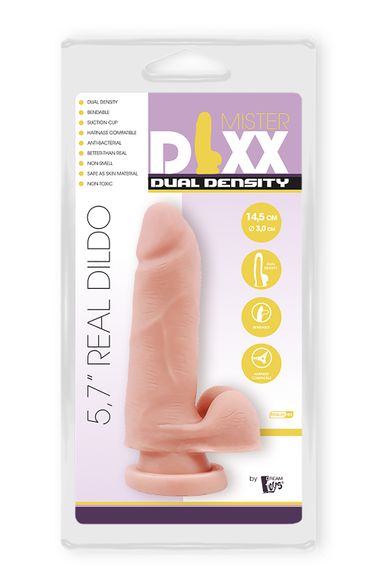 Фалоімітатор з подвійною щільністю Mr. DIXX 5.7INCH DUAL DENSITY DILDO | Зображення 1