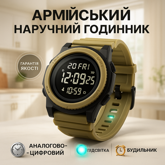 Водонепроникний годинник 50 м SKMEI, Водонепроникний годинник з гарантією Тактичний для ЗСУ NR-95