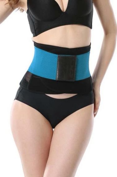 Пояс для похудения на липучке Hot Shapers Belt Power утягивающий Черно-синий | Зображення 1