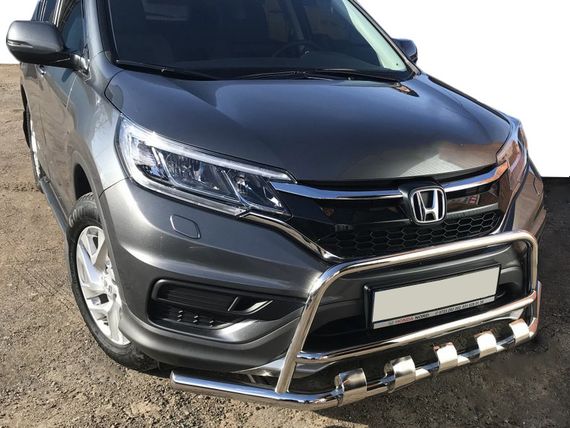 Передняя защита WT003-ST-V2 (нерж.) для Honda CRV 2012-2016 гг