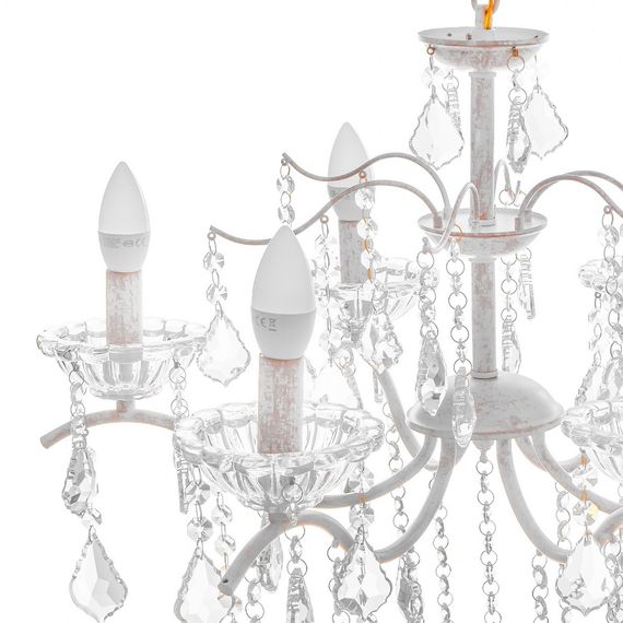 Люстра свеча подвесная хрустальная для холла E14 40W WH (BCL-682S/6) | Зображення 1