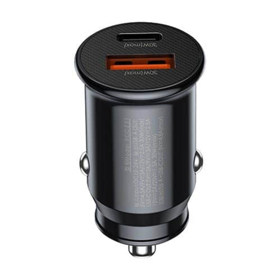 Автомобильное зарядное устройство Remax RCC231 USB-QC3.0 PD3.0 Type-C (4.5A/30W) - Black | Зображення 1