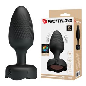 Анальный вибратор Pretty Love Varian с мерцающей подсветкой, черный, 10.8 х 3.8 см sexstyle