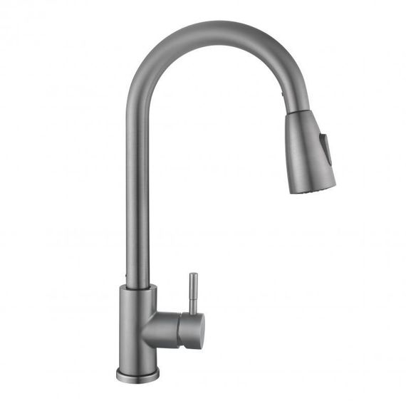 Смеситель для кухни Lidz Aria 015FL (k35) с выдвижным изливом LDARI015FLGRP49560 Graphite | Зображення 2