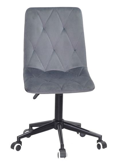 Крутящийся стул на черной крестовине с колесами, с регулировкой высоты Fred BK Modern Office велюр серый OR-852 | Зображення 4