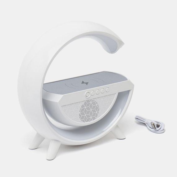 Настільна лампа-нічник RGB з бездротовою зарядкою та вбудованою Bluetooth колонкою / Бездротова зарядна станція для телефону / | Зображення 9