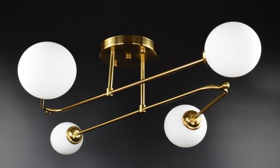 Люстра стельова на 4 лампочки 26517 Латунь 25х60х80 см. | Зображення 5