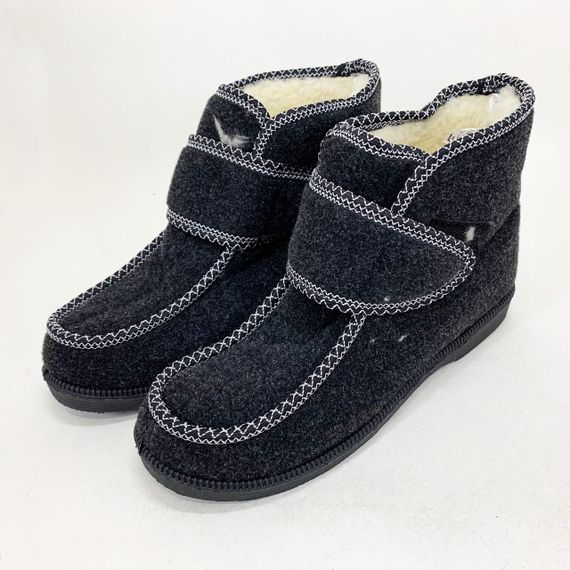 Черевики жіночі хутряні утеплені з застібкою 37р 24см, Бабусі жіночі домашні, Тапочки з хутром