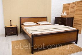 Кровать двуспальная деревянная Сити с изножьем 180х200, цвет венге