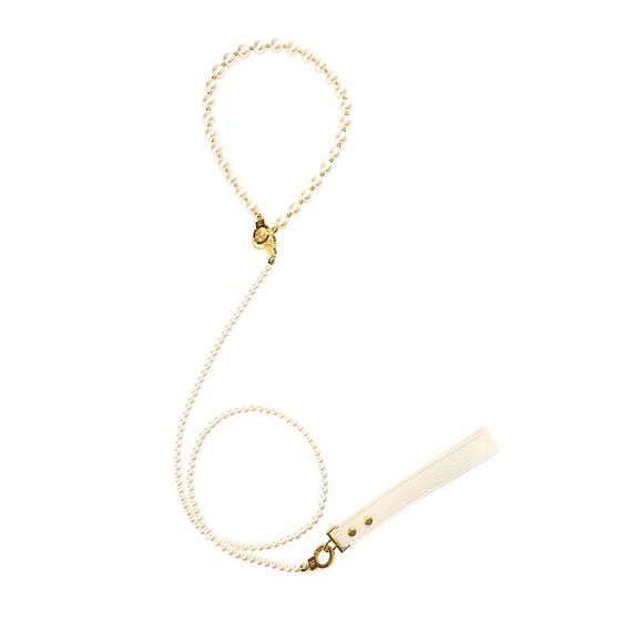 Жемчужный ошейник с поводком LOCKINK Pearl Collar & Leash Set Sex Aura | Зображення 1