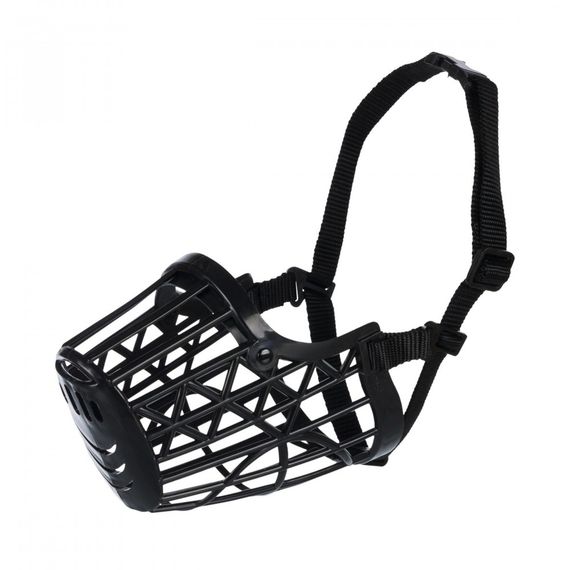 Намордник Trixie для собак чорний пластик S-M 22 см