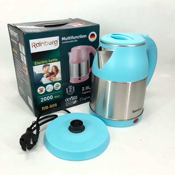 Электрочайник Rainberg RB-808 2 л нержавеющая сталь. ZL-768 Цвет: голубой