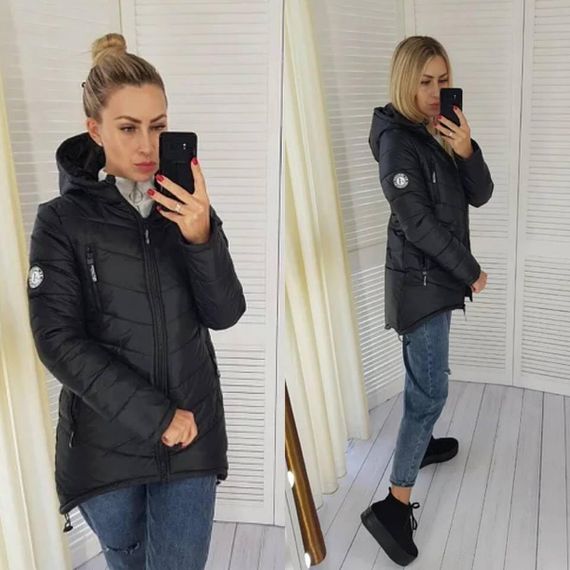 Елегантна жіноча парка, арт. 300, чорний | Зображення 7