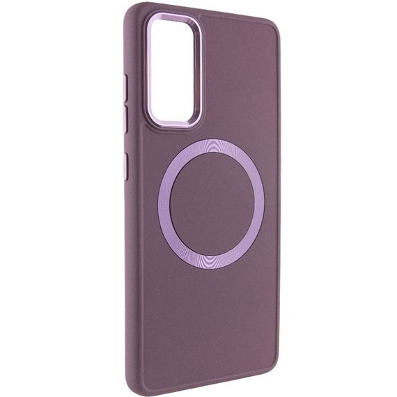 TPU чохол Bonbon Metal Style with MagSafe для Samsung Galaxy S23 Бордовий / Plum