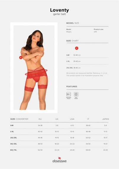 Пояс для панчох Obsessive Loventy S/M | Зображення 8