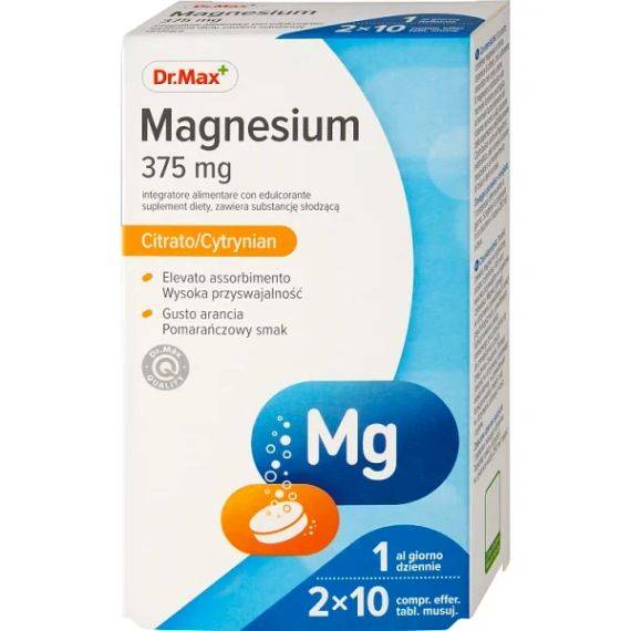 Магній 375 мг Цитрато Dr. Max 2x10 шипучих таблеток
