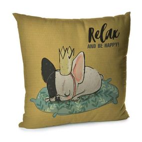 Подушка диванная с бархата Relax and be happy! 45x45 см (45BP_DOG003)