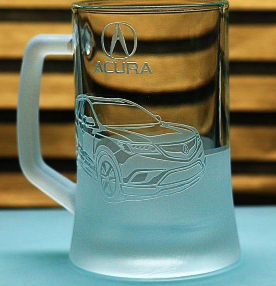 Пивний келих 670 мл з гравіюванням Акура МДХ Acura MDX подарунок для автолюбителя  кухоль для пива з логотипом авто | Зображення 2
