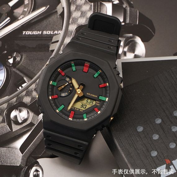 Ремінець + безель (рант) для Годинник C2asio G-Shock GA-2100 Black GD | Зображення 5