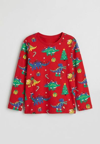 Дитячий новорічний лонгслів для хлопчика Primark 110 см Червоний (25101059A)