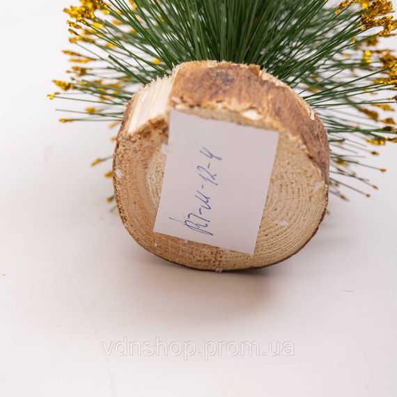 Новогодняя настольная елка золотая Стрела 25 см на деревянной подставке SOK-М-12-4 | Зображення 3