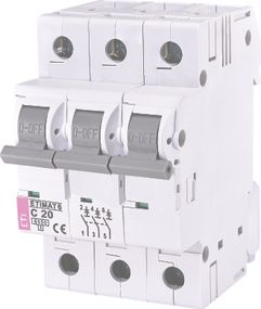 Автоматический  выключатель ETI,  ETIMAT 6  3p C 20А (6 kA) (2145517)