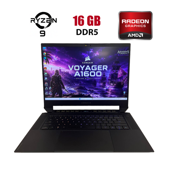 Ігровий ноутбук Б-клас Corsair Voyager A1600 / 16" (2560x1600) IPS / AMD Ryzen 9 6900HS (8 (16) ядер по 3.3 - 4.9 GHz) / 16 GB DDR5 / 512 GB SSD / AMD Radeon RX 6800M, 12 GB GDDR6, 192-bit / WebCam б/в