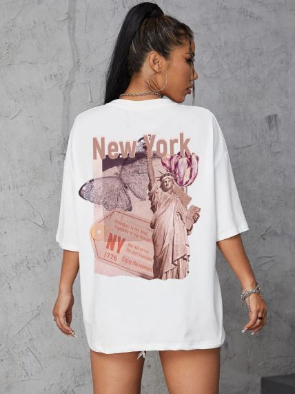 Футболка жіноча з принтом повсякденна XL Білий