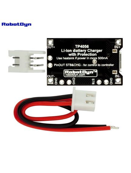 Модуль для зарядки Li-Ion акумуляторів із захистом  TP4056 MicroUSB RobotDyn | Зображення 1