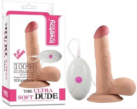 Реалістичний вібратор - The Ultra Soft Dude Vibrating 7.5" Sex Aura