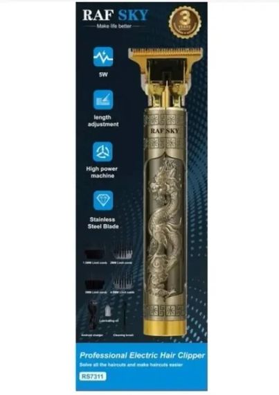 Акумуляторна бритва-машинка для стрижки волосся RAF SKY RS7311 тример окантувальний для бороди та волосся 5 Вт | Зображення 3